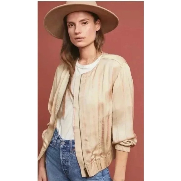 Frye Jackets & Blazers - Frye Womens Mandria Bomber Jacket Small Drapey Tie Dye Zip Front w/ Pockets